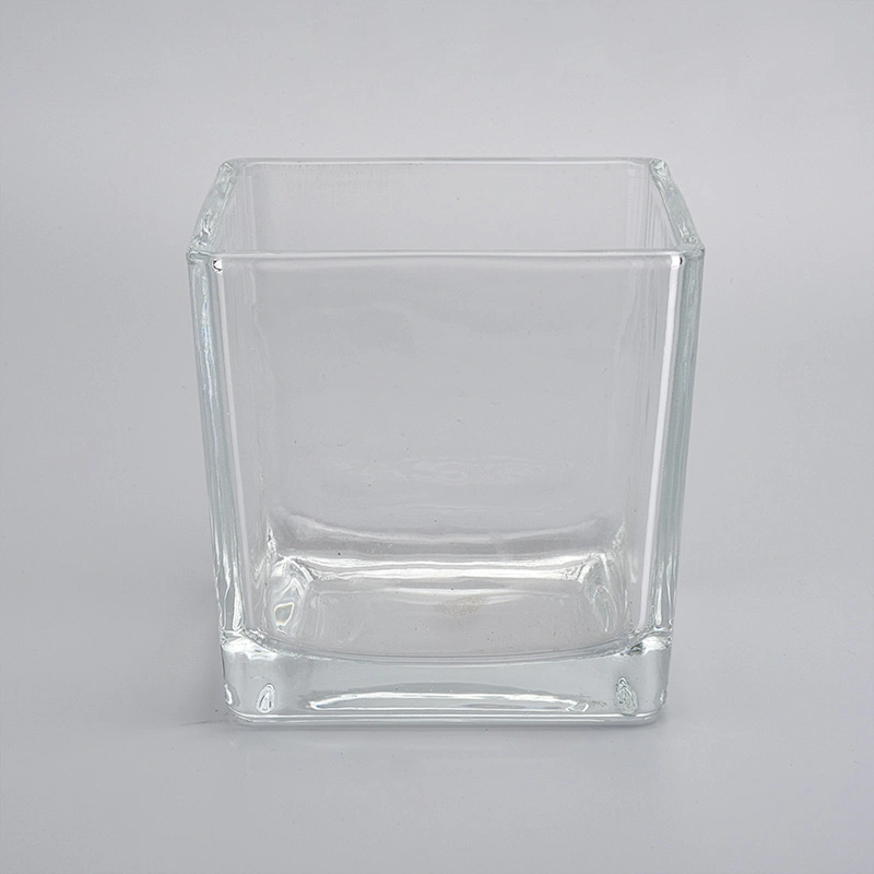 hot sales glass cube candle jar