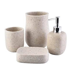 Wholesales 4pcs cement Toothbrush holder bathroom accessories set