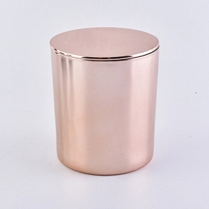 10oz Decorative Rose Gold Candle Jars With Metal lid Wholesale