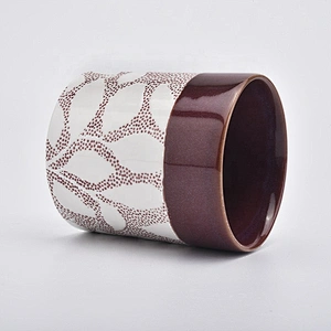 New style customized votive iridescent ceramic candle jar