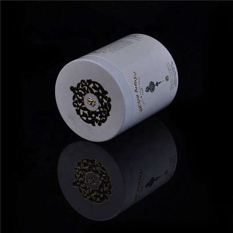 Metal pillar Aluminum tea Candle tin with lid 400ml