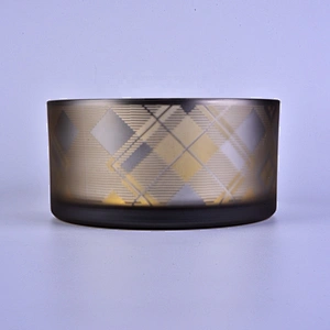 Home decoration large spray custom tealight Glass Candle container vessels