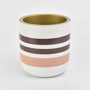 Wholesales christmas porcelain gold empty ceramic candle jar
