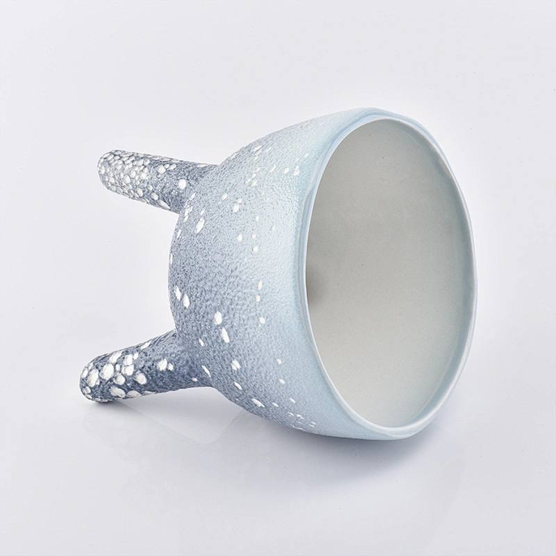 Home Decoration Three Feet Ceramic Candle Vessels
