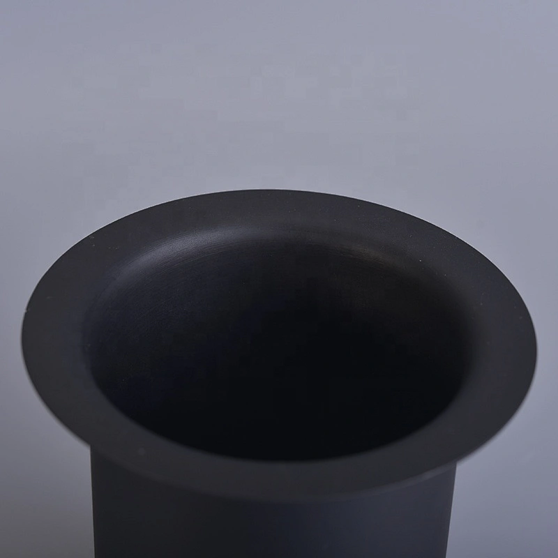 Vintage decorative black matte metal insert candle jars