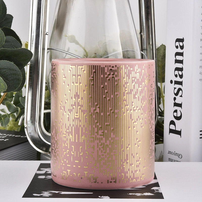 Wholesales decorative pink ceramic candle holder jar home decor