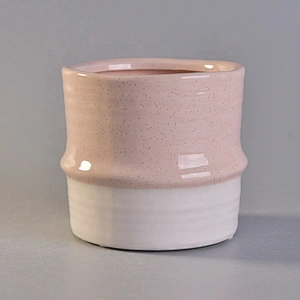 Fancy terrazzo ceramic candle jars for home decoration