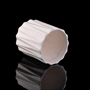 Home decoration custom matte white ceramic candle holder