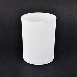 China 350ml Matte White Glass Candle Jar For Home Decoration