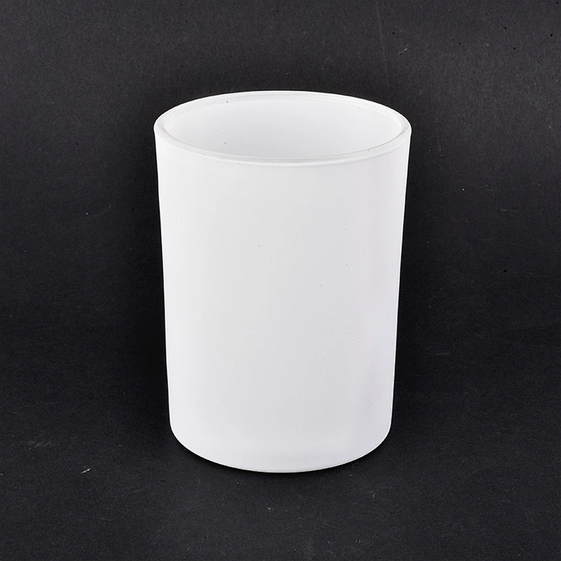 China 350ml Matte White Glass Candle Jar For Home Decoration