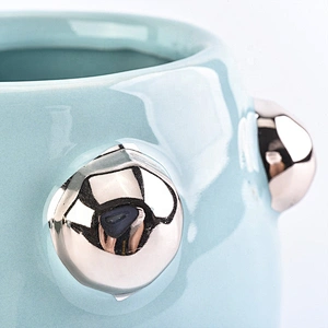 8oz 10oz Wholesales blue custom empty ceramic candle jar