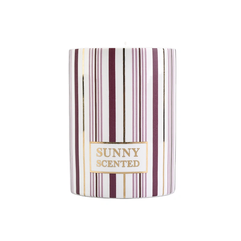 Sunny custom scented cylinder tealight ceramic jar for candle
