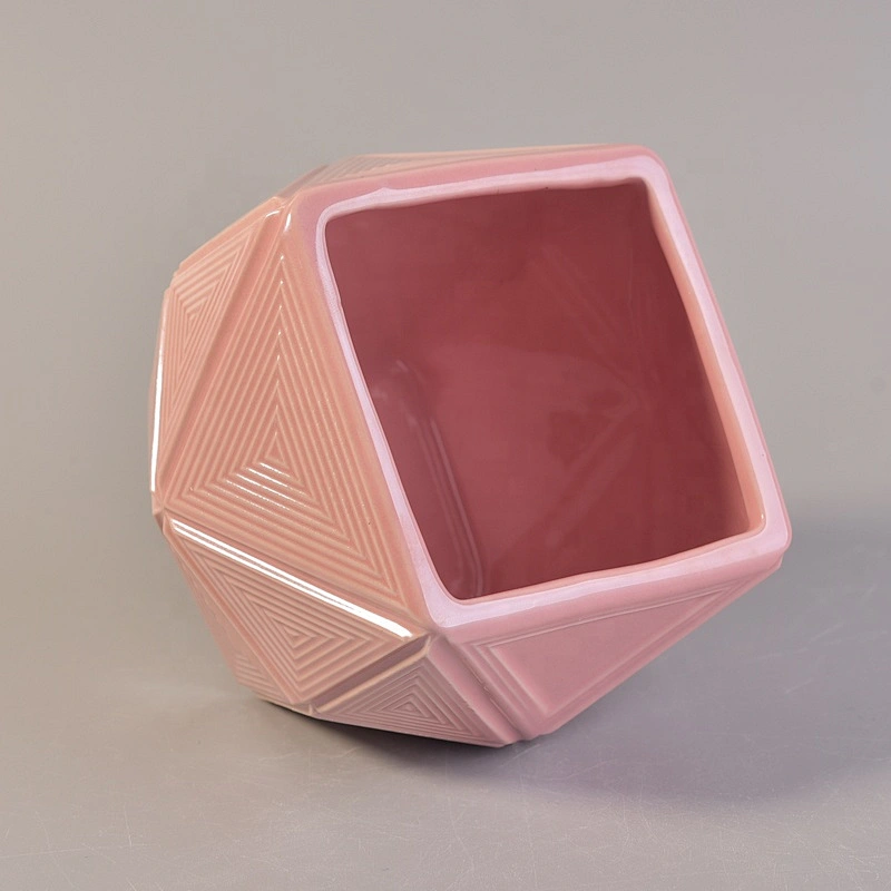 Wholesales wedding table Custom Hexagon scented glass candle holder