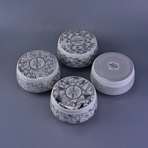 Wholesales home decor votive candle ceramic holder with lid 10oz 20oz