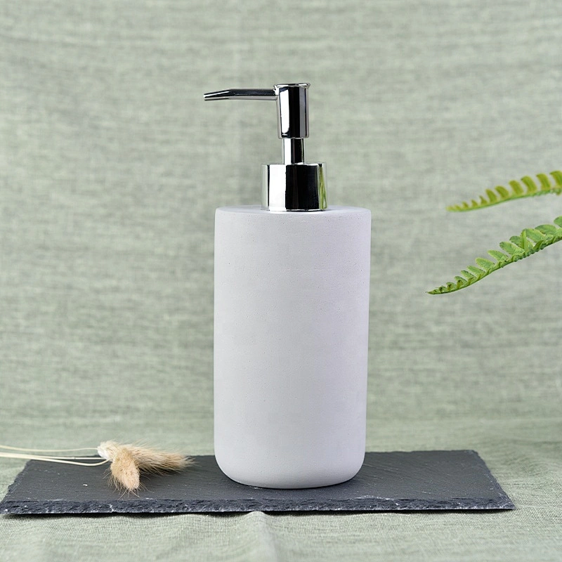 grey concrete soap Lotion bottle tumbler  bathroom accessories set