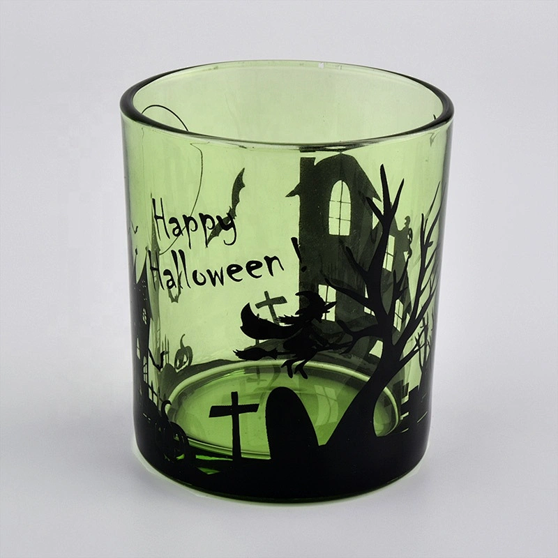 Wholesales halloween luxury empty custom glass candle jars