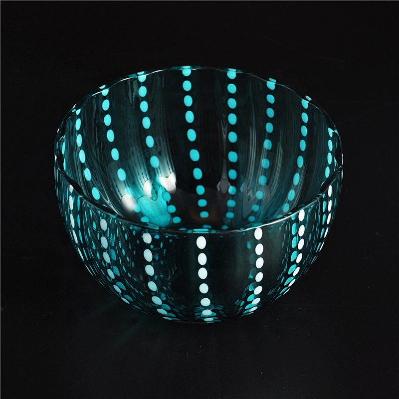 Sunny luxury blue decorative glass candle holders