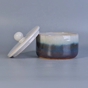 10oz 20oz Wholesale custom round ceramic candle holder with lid