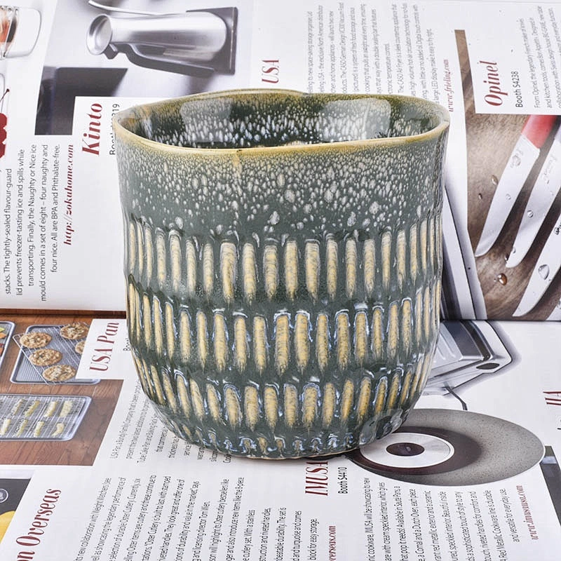 Cylinder Ceramic Candle Holder colorful glazed for Home Decoration