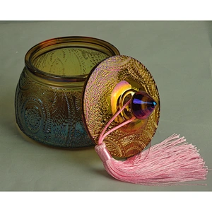 Home decoration tealight scented glass candle holder with lid