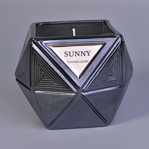 New design Custom empty black glass candle jars in bulk