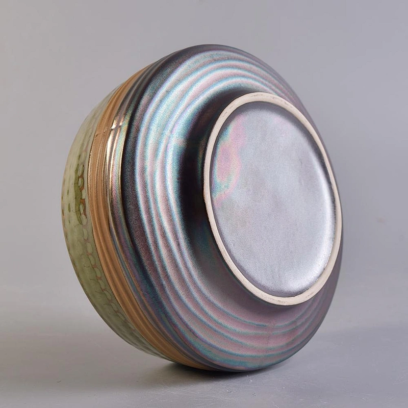Wholesales large tealight glazed candle ceramic containers