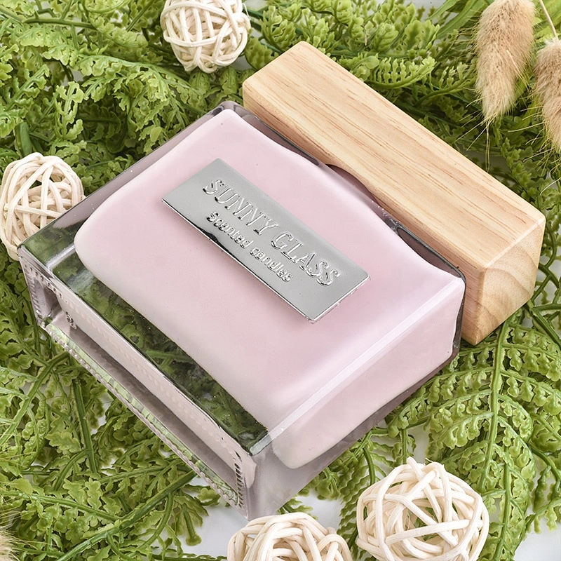 Wholesales pink oil square pink glass reed diffuser bottles