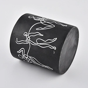 Matte Black Concrete Candle Jars Wholesale