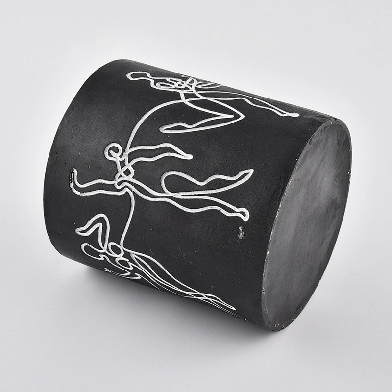 Matte Black Concrete Candle Jars Wholesale