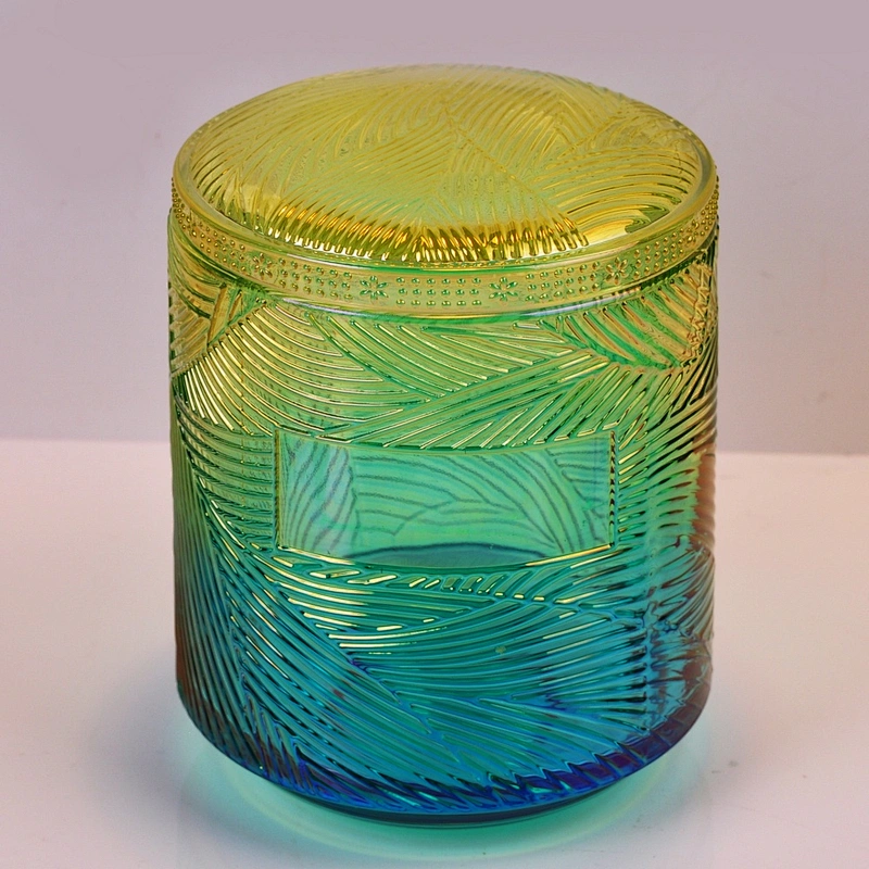 10oz 20oz Luxury lotus tealight glass candle holder with lids