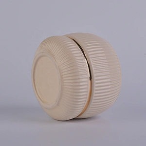 Wholesales empty tealight scented gold ceramic candle holder 10oz