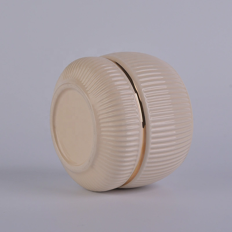 Wholesales empty tealight scented gold ceramic candle holder 10oz