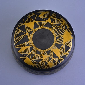 Sunny suppliers matte black scented ceramic candle holders with lids