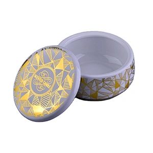 Sunny Wholesales luxury gold electroplated candle ceramic holders with lid