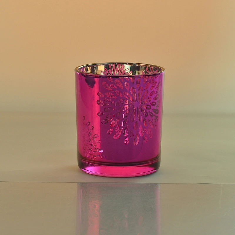 8oz 10oz Wholesales cylinder pink glass candle holder
