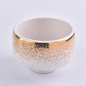 Hot stamping white luxury ceramic candle jar