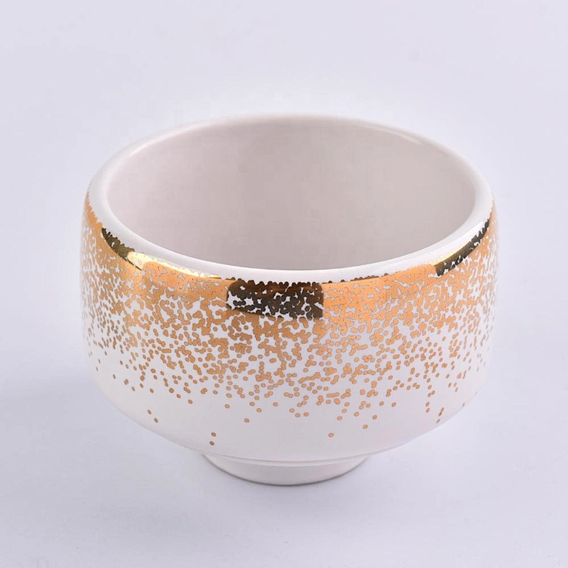 Hot stamping white luxury ceramic candle jar