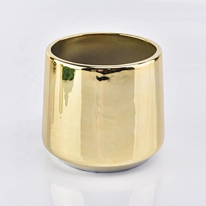 12oz Bulk home decoration luxury gold ceramic candle jar