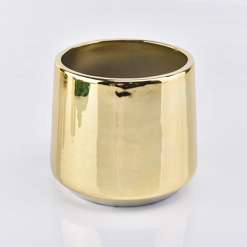 12oz Bulk home decoration luxury gold ceramic candle jar