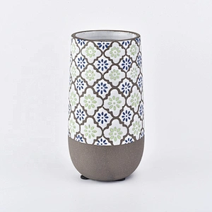 450ml Vintage Matte pillar ceramic candle jar home decor