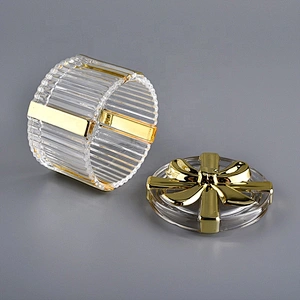 luxury glass candle container with lid