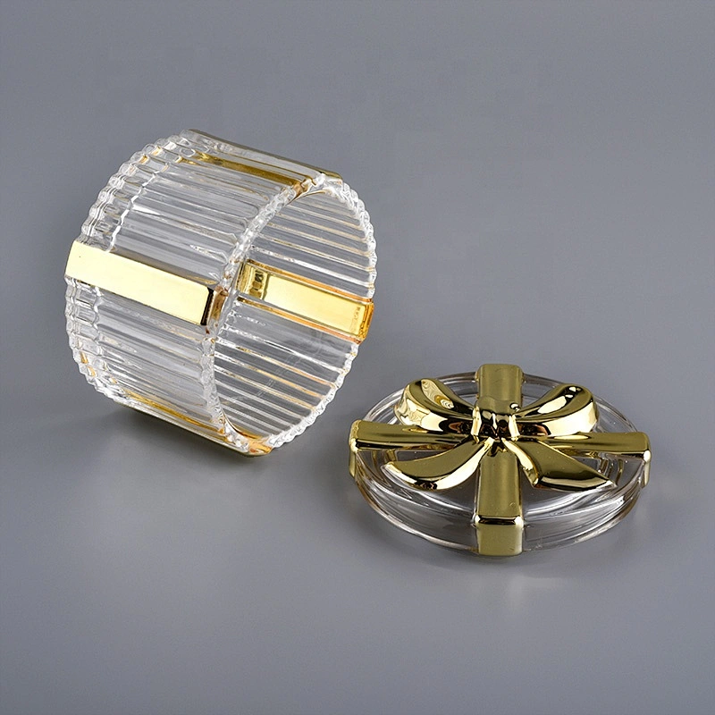 luxury glass candle container with lid
