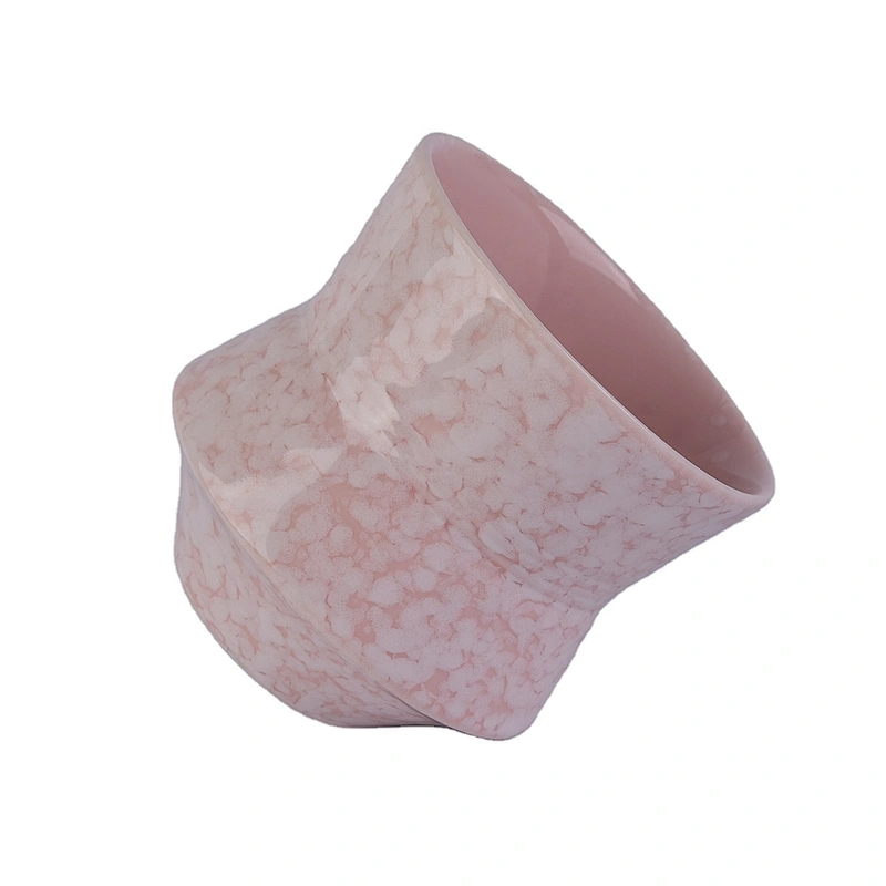 Suppliers pink custom luxury ceramic candle holder vessel home decoration