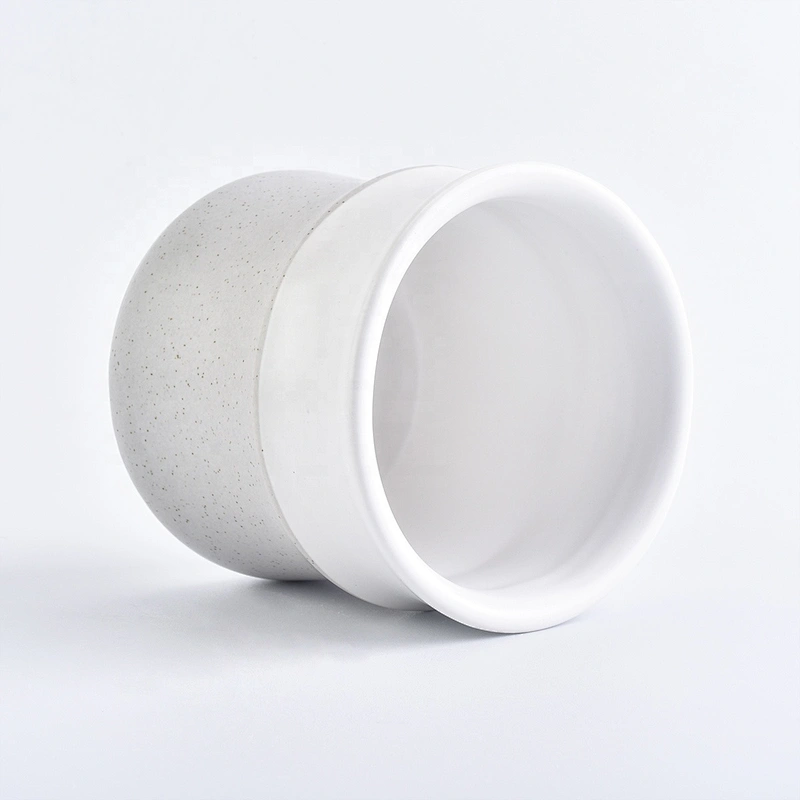In bulk empty grey custom finish ceramic candle jars