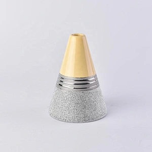 Vintage silver Triangle oil essential reed diffuser ceramic bottle