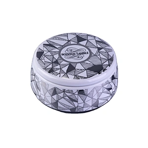 Sunny good price silver custom scented ceramic candle holder with lid