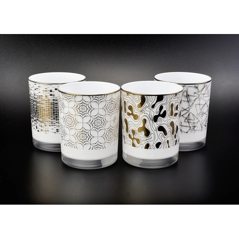 Luxury White Glass Jar For Candle Making Wholesale