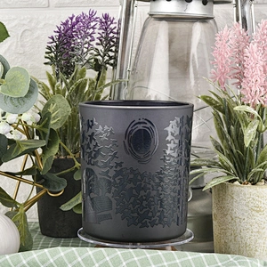 Sunny custom matte decorative black glass candle tumblers