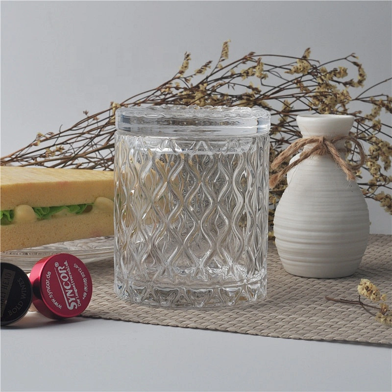 Wholesales luxury tealight candle glass jars with crystal lid