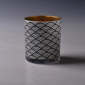 10oz Wholesales customized electroplated glass candle jar